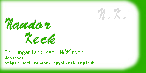 nandor keck business card